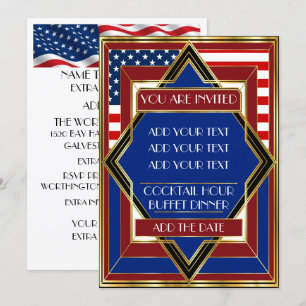 USA Patriotic Deco Invitation