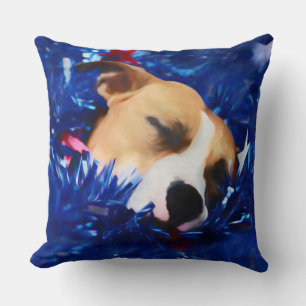 USA Patriotic Dog American Pit Bull Terrier Cushion