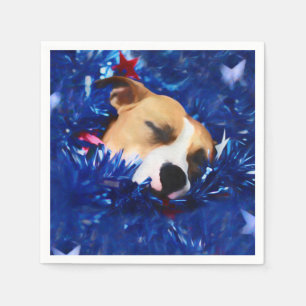 USA Patriotic Dog American Pit Bull Terrier Napkin
