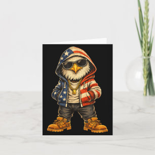 USA Patriotic Eagle 4th of July American Flag Card