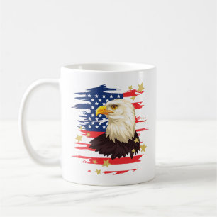USA Patriotic Eagle, Flag and Stars Ceramic Mug