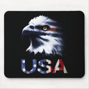 Usa Patriotic Eagle Head - 4th Of July Independenc Mouse Pad