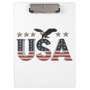 USA Patriotic Eagle + Stars Flag Design for Pride Clipboard