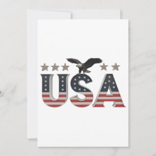 USA Patriotic Eagle + Stars Flag Design for Pride Holiday Card