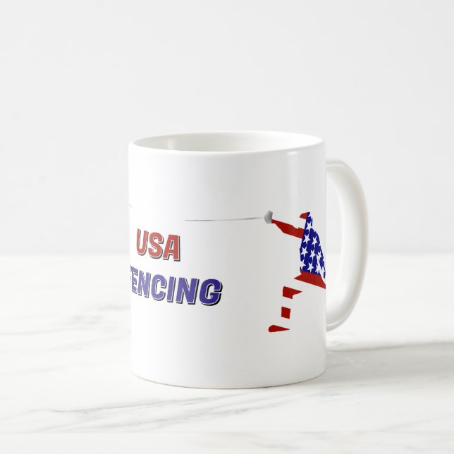USA Patriotic Fencing En Garde Coffee Mug (Front Right)