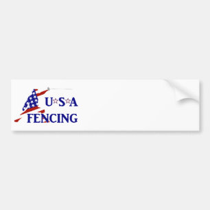 USA Patriotic Fencing En Garde Sports Bumper Sticker