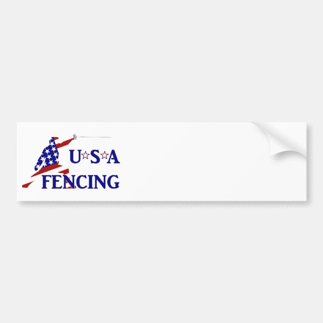 USA Patriotic Fencing En Garde Sports Bumper Sticker (Front)
