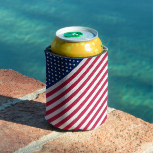 USA Patriotic Flag Stars and Stripes Cool American Can Cooler