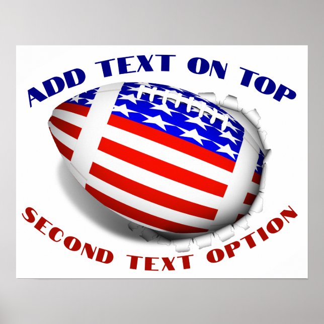 USA Patriotic Football Sports Poster (Front)