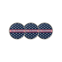 USA Patriotic Golfer Monogram Flag Stars Stripes
