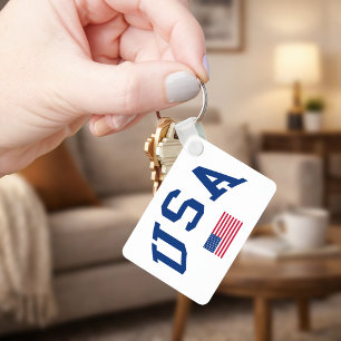 USA Patriotic Independence Day American Flag Key Ring