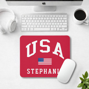 USA Patriotic Independence Day American Flag Mouse Pad