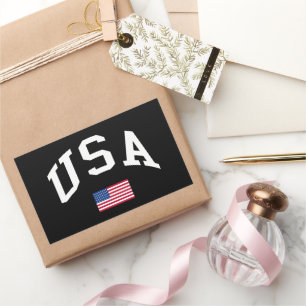 USA Patriotic Independence Day American Flag Rectangular Sticker