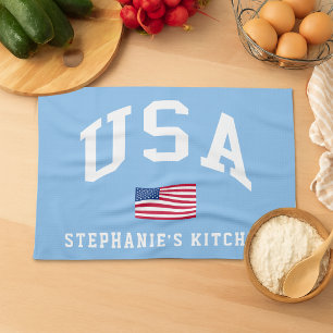 USA Patriotic Independence Day American Flag Tea Towel