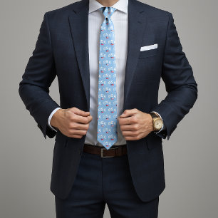 USA Patriotic Independence Day American Flag Tie