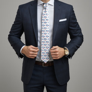 USA Patriotic Independence Day American Flag Tie