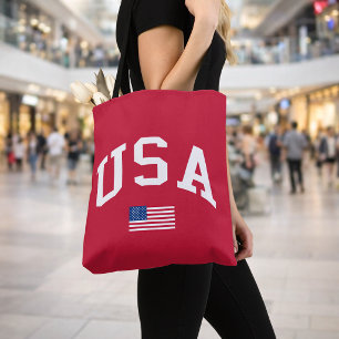 USA Patriotic Independence Day American Flag Tote Bag