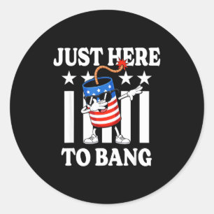 Usa patriotic july fourth dabbing firework classic round sticker
