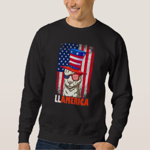 Usa Patriotic Llama Llamerica Alpaca 4th Of July Sweatshirt