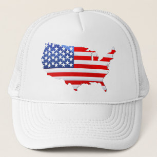USA Patriotic Map Flag Trucker Hat
