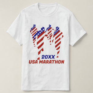 USA Patriotic MARATHON / RELAY RUN T-Shirt
