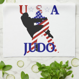 USA Patriotic Martial Arts JUDO Tea Towel