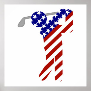 USA Patriotic MEN'S GOLF Poster