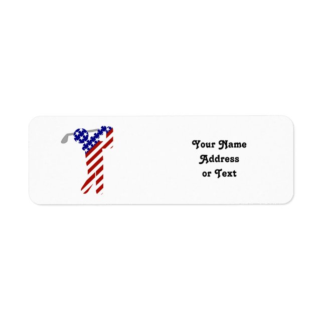USA Patriotic MEN'S GOLF Return Address Label (Front)