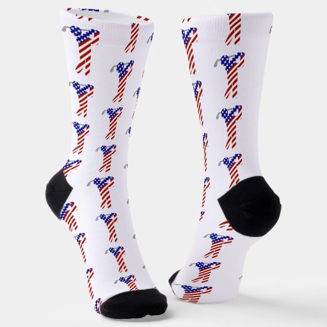USA Patriotic MEN'S GOLF Socks (Angled)