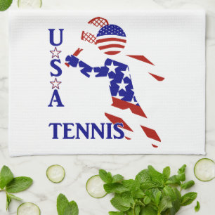 USA Patriotic MEN'S TENNIS Tea Towel