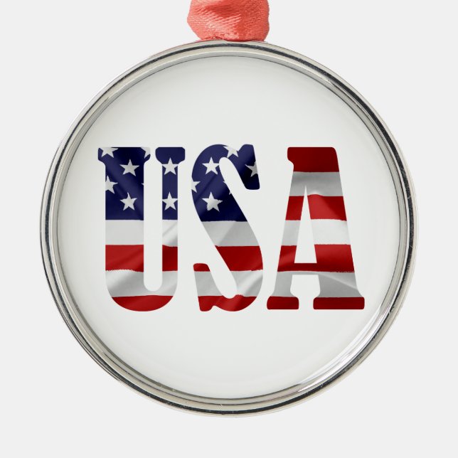 USA Patriotic Metal Ornament (Front)
