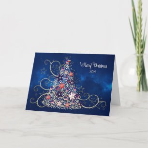 USA Patriotic Military Christmas Tree, SON Card