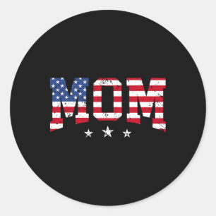 Usa Patriotic Mum Mother's Day American Flag 4th O Classic Round Sticker