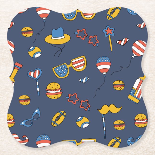 USA Patriotic Paper Coaster (Front)