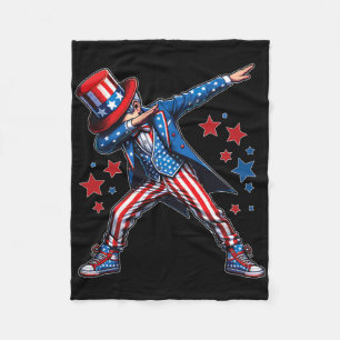 Usa Patriotic Papi Father's Day American Flag 4th Fleece Blanket