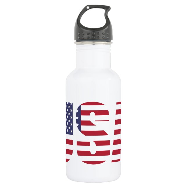USA Patriotic Personalised 18oz.  532 Ml Water Bottle (Front)