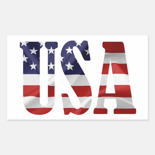 USA Patriotic Rectangular Sticker (Front)