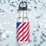 USA Patriotic Red Blue Stars Stripes Water Bottle<br><div class="desc">The all American, Stars and Stripes, Old Glory, Star-Spangled Banner, USA flag, red blue white, custom, personalised, name monogram / initials, cool, stylish, lightweight, durable, crack proof, spill proof, stainless steel water bottle, to show your pride, patriotism, love. To customise, simply enter your name / family name / company name...</div>