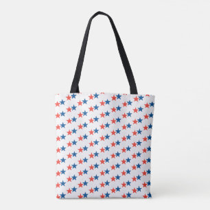USA patriotic red & blue stars Tote Bag