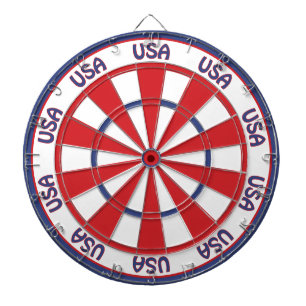 USA Patriotic Red, White, Blue Dartboard