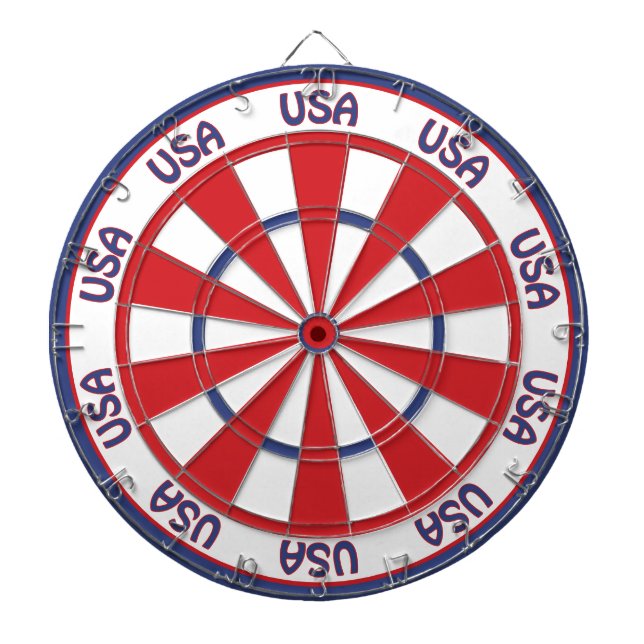 USA Patriotic Red, White, Blue Dartboard (Front)