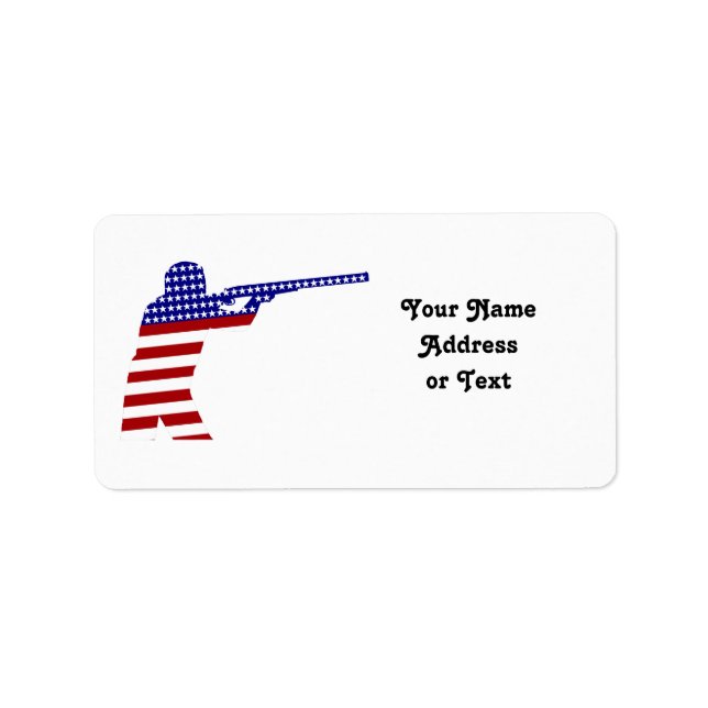 USA Patriotic Rifle Shooting Label (Front)