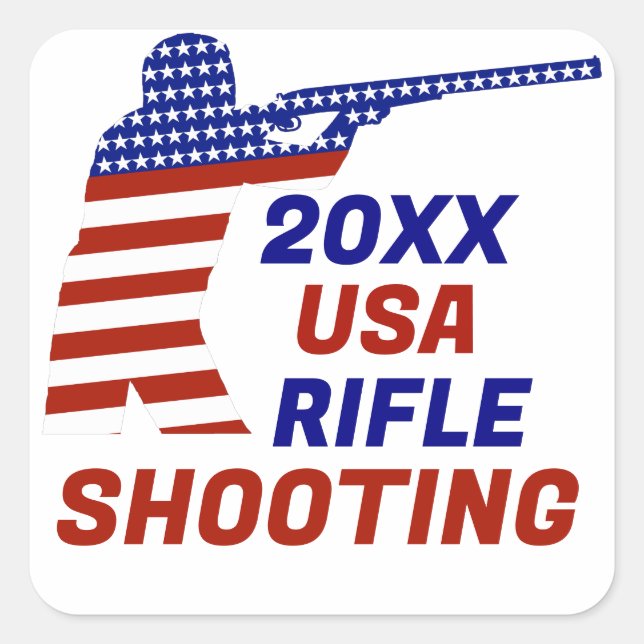 USA Patriotic Rifle Shooting Square Sticker (Front)