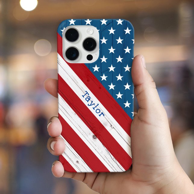 USA Patriotic Rustic Stars Stripes American Flag Case-Mate iPhone Case (Creator Uploaded)