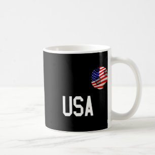 Usa Patriotic Soccer Ball Graphic Red White And Bl Coffee Mug