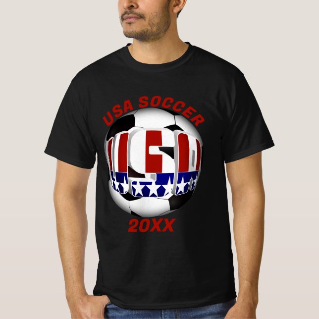 USA Patriotic SOCCER Sports T-Shirt (Front)