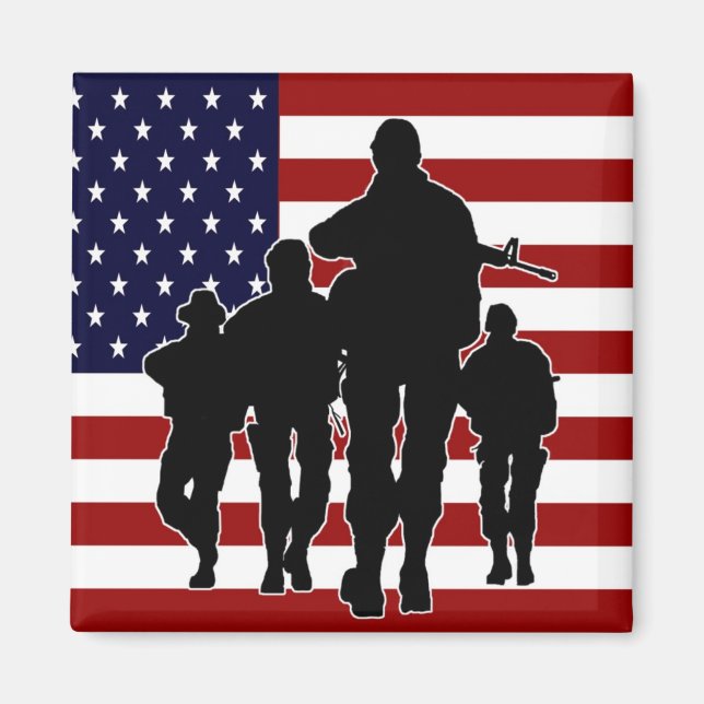 USA Patriotic Square Magnet (Front)