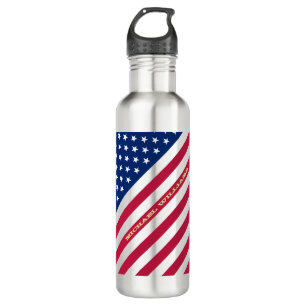 USA Patriotic Stars Stripes Red Blue 4th of July 710 Ml Water Bottle