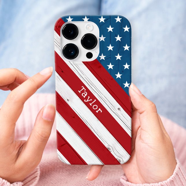 USA Patriotic Stars & Stripes Rustic American Flag Case-Mate iPhone Case (Creator Uploaded)
