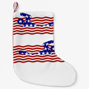 USA Patriotic Swimming Sports Small Christmas Stocking